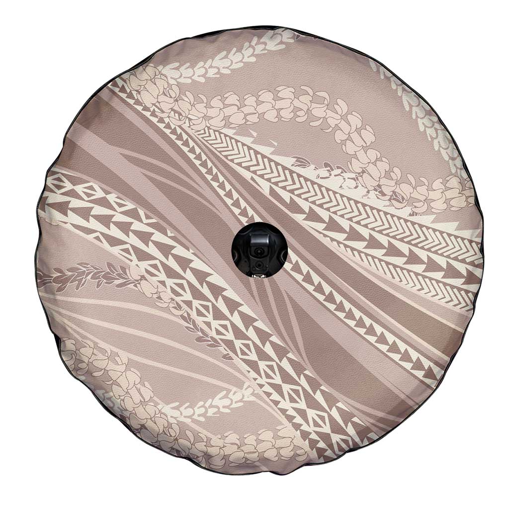 Polynesian Puakeniken Pikake Twisted Lei Spare Tire Cover Beige - Polynesian Pride