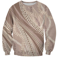 Polynesian Puakeniken Pikake Twisted Lei Sweatshirt Beige LT7 Unisex Beige - Polynesian Pride