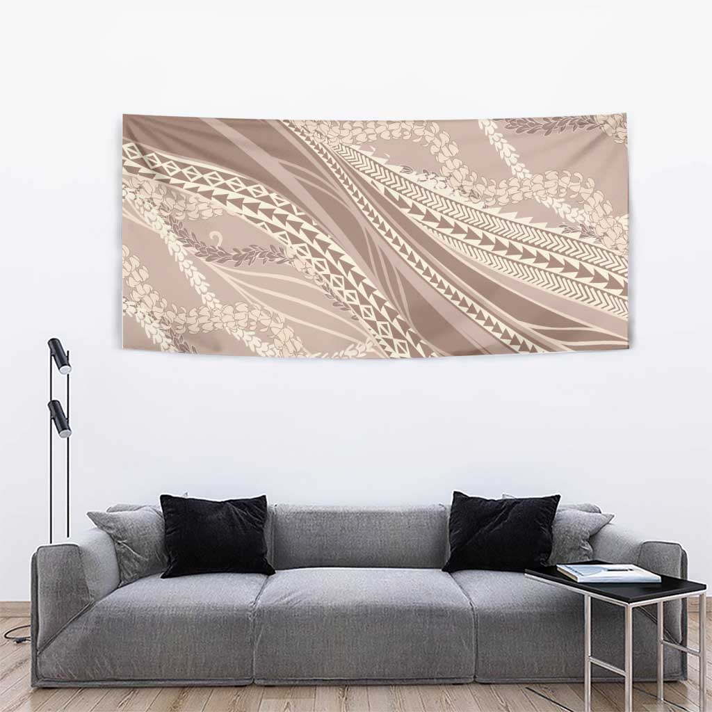 Polynesian Puakeniken Pikake Twisted Lei Tapestry Beige - Polynesian Pride