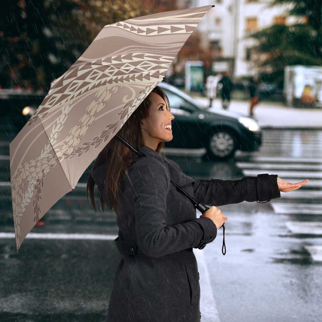 Polynesian Puakeniken Pikake Twisted Lei Umbrella Beige - Polynesian Pride