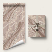 Polynesian Puakeniken Pikake Twisted Lei Wrapping Paper Beige