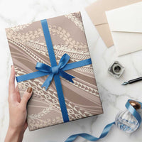 Polynesian Puakeniken Pikake Twisted Lei Wrapping Paper Beige