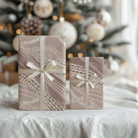 Polynesian Puakeniken Pikake Twisted Lei Wrapping Paper Beige