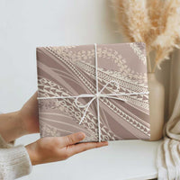 Polynesian Puakeniken Pikake Twisted Lei Wrapping Paper Beige