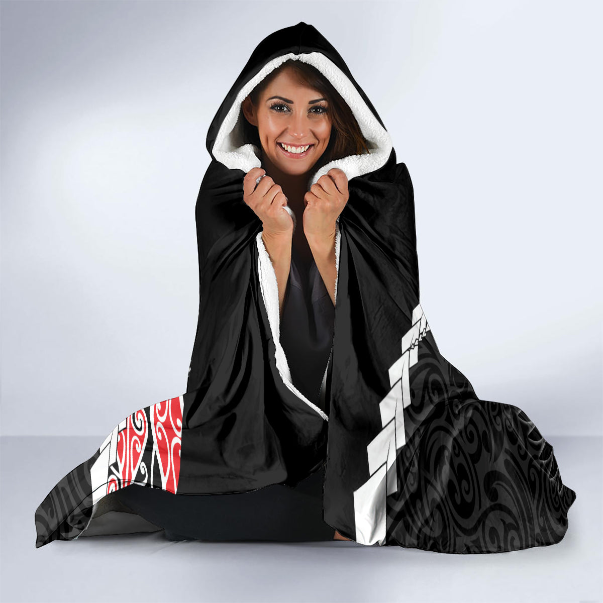 Personalised New Zealand Maori Hooded Blanket Manaia Mix Koru LT7 - Polynesian Pride
