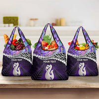 Personalised New Zealand Maori Grocery Bag Manaia Paua Shell Purple