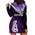 Personalised New Zealand Maori Hoodie Dress Manaia Paua Shell Purple LT7 - Polynesian Pride