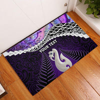 Personalised New Zealand Maori Rubber Doormat Manaia Paua Shell Purple LT7 Purple - Polynesian Pride
