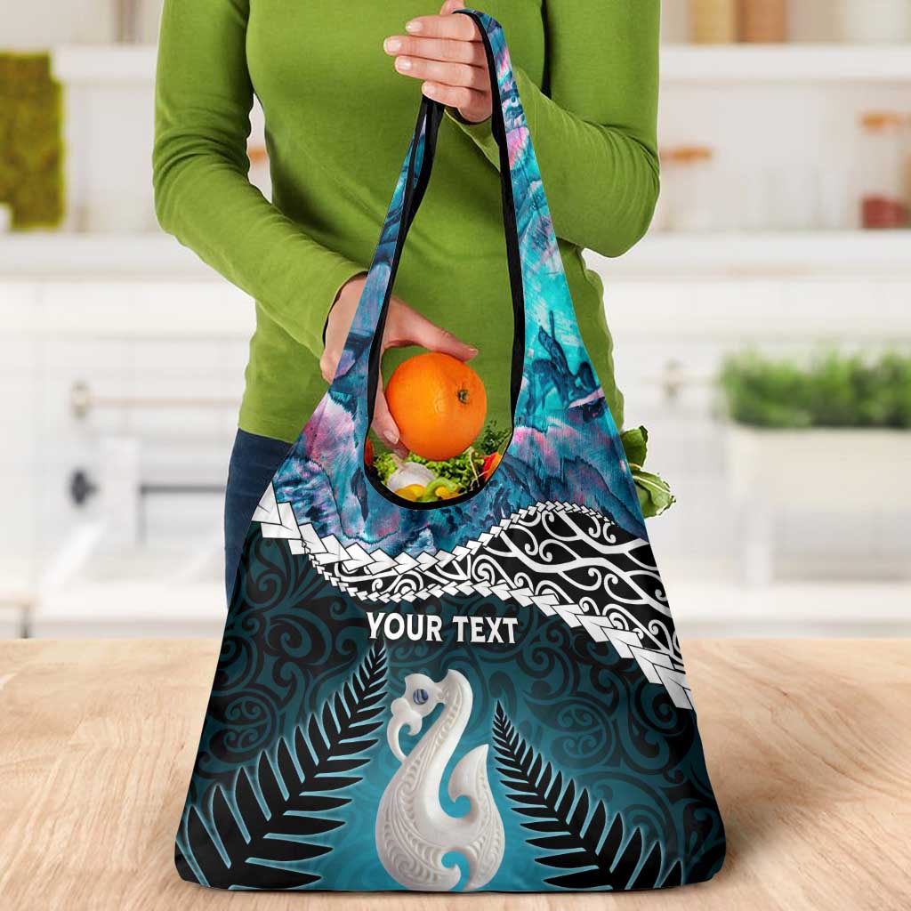 Personalised New Zealand Maori Grocery Bag Manaia Paua Shell Turquoise