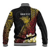 Personalized Papua New Guinea Baseball Jacket Kundu Drum Carving Motifs