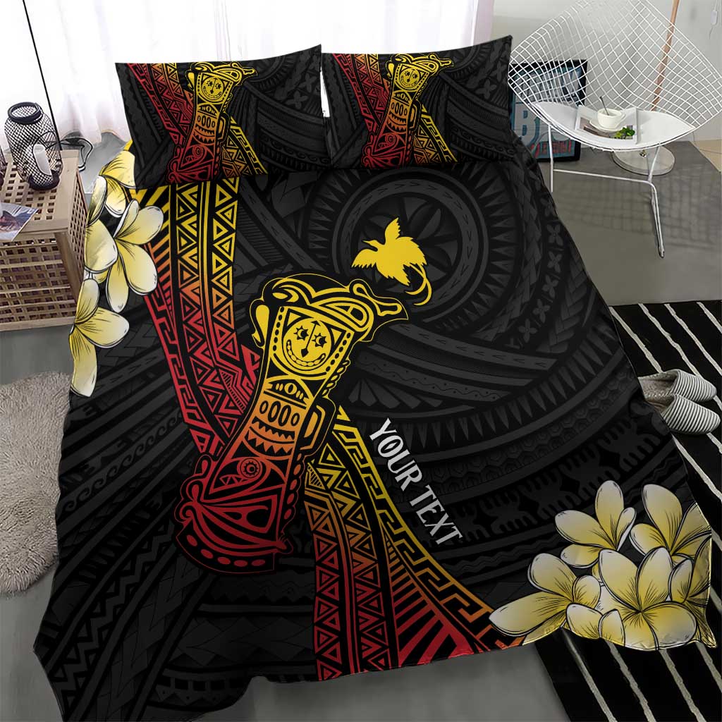 Personalized Papua New Guinea Bedding Set Kundu Drum Carving Motifs