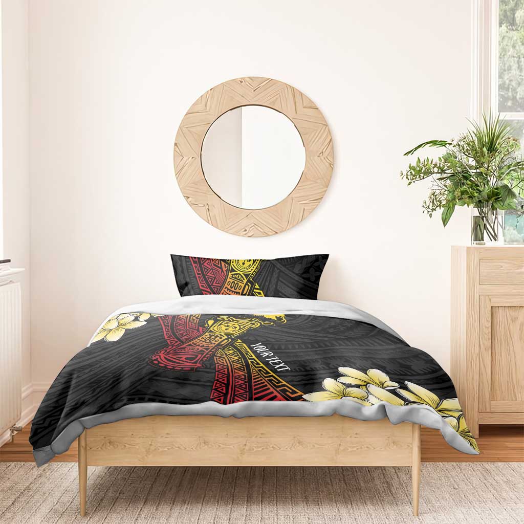 Personalized Papua New Guinea Bedding Set Kundu Drum Carving Motifs