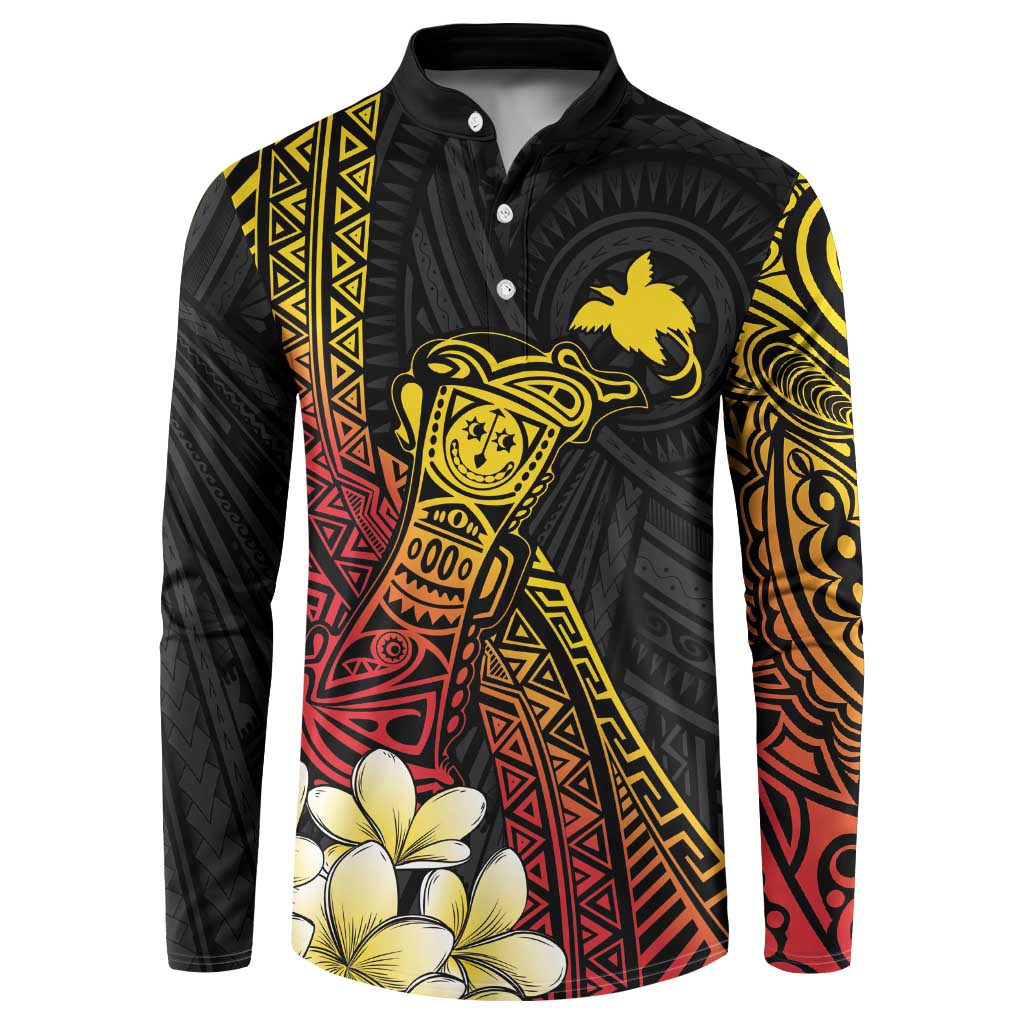 Personalized Papua New Guinea Button Sweatshirt Kundu Drum Carving Motifs