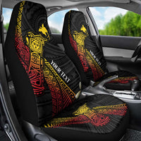 Personalized Papua New Guinea Car Seat Cover Kundu Drum Carving Motifs