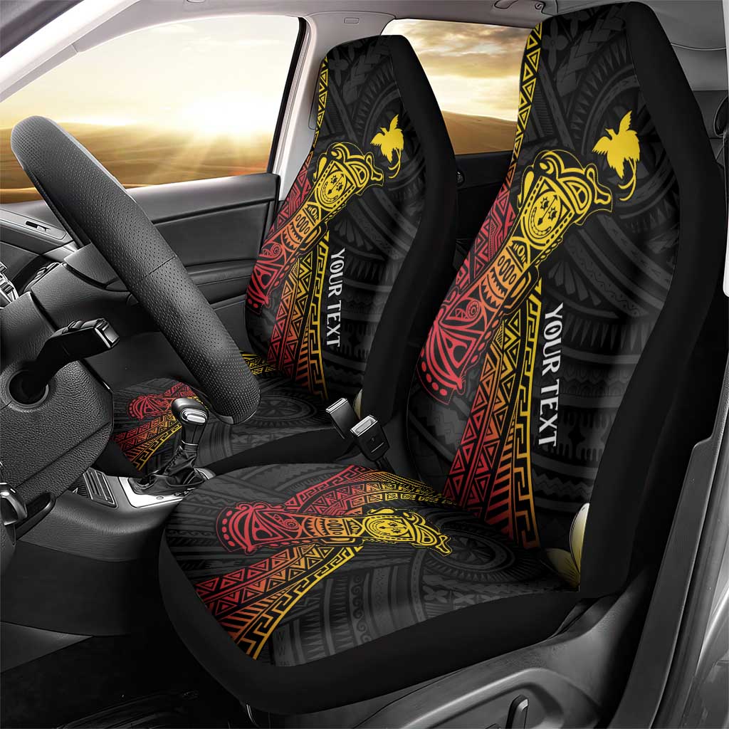 Personalized Papua New Guinea Car Seat Cover Kundu Drum Carving Motifs