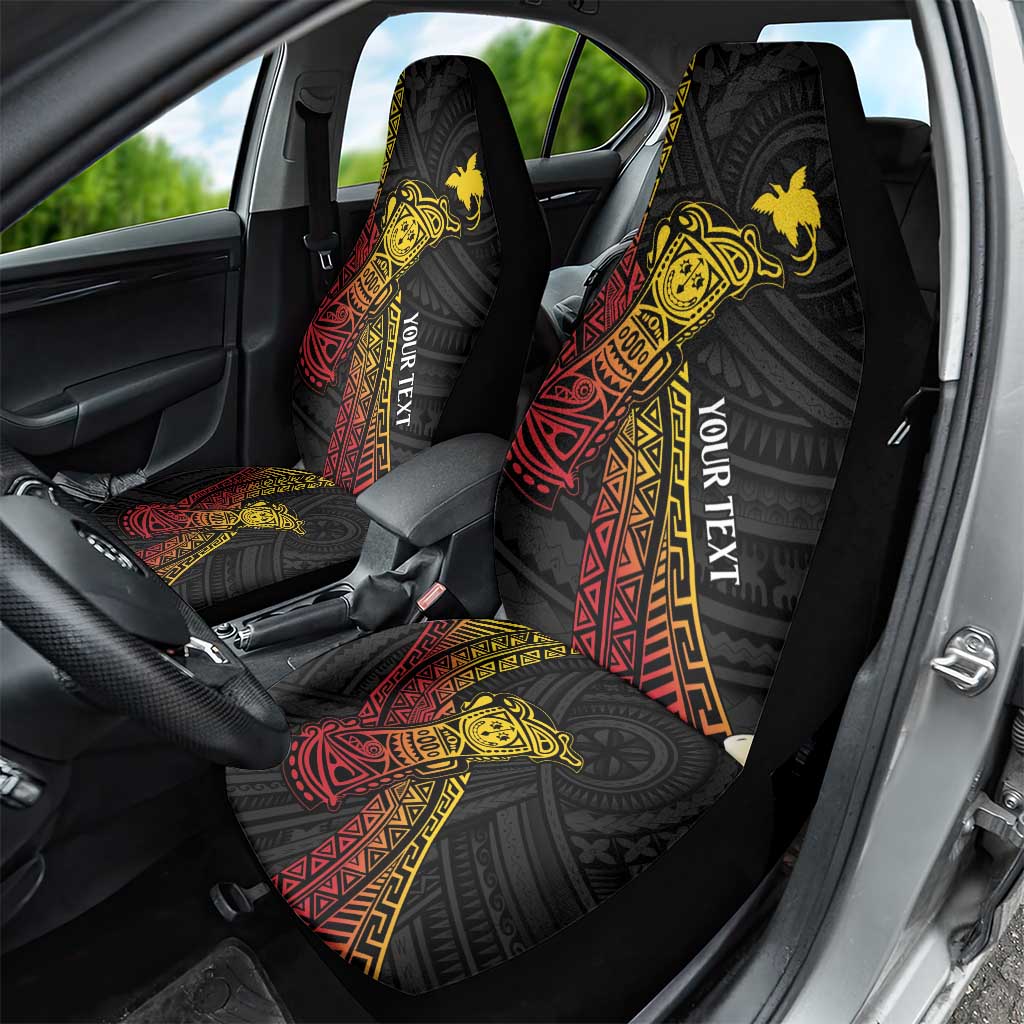 Personalized Papua New Guinea Car Seat Cover Kundu Drum Carving Motifs