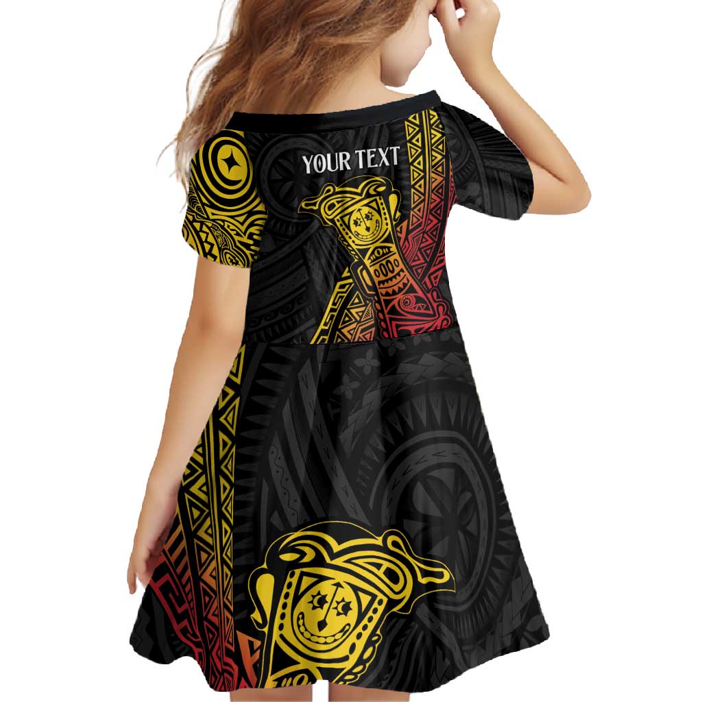 Personalized Papua New Guinea Family Matching Short Sleeve Bodycon Dress and Hawaiian Shirt Kundu Drum Carving Motifs