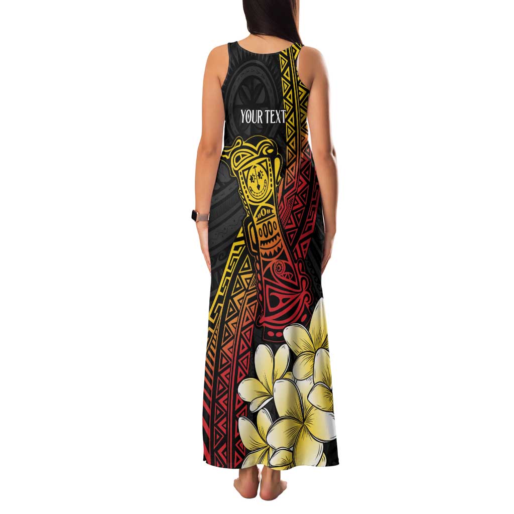 Personalized Papua New Guinea Family Matching Tank Maxi Dress and Hawaiian Shirt Kundu Drum Carving Motifs