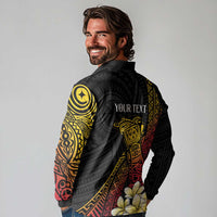 Personalized Papua New Guinea Long Sleeve Polo Shirt Kundu Drum Carving Motifs