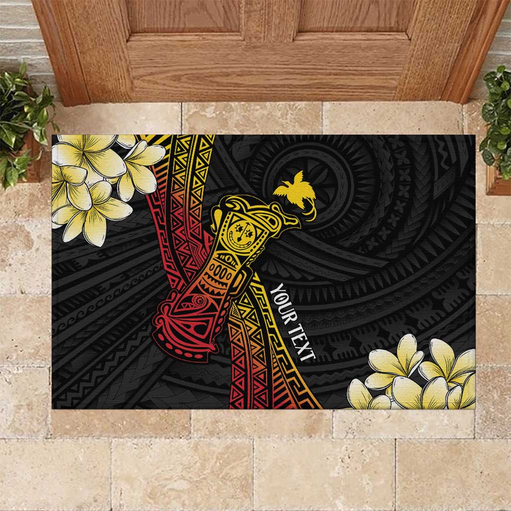 Personalized Papua New Guinea Rubber Doormat Kundu Drum Carving Motifs
