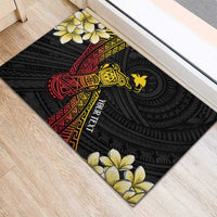 Personalized Papua New Guinea Rubber Doormat Kundu Drum Carving Motifs