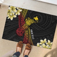 Personalized Papua New Guinea Rubber Doormat Kundu Drum Carving Motifs