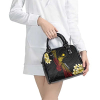 Personalized Papua New Guinea Shoulder Handbag Kundu Drum Carving Motifs