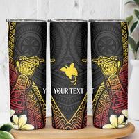 Personalized Papua New Guinea Skinny Tumbler Kundu Drum Carving Motifs LT7 - Polynesian Pride