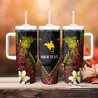 Personalized Papua New Guinea Tumbler With Handle Kundu Drum Carving Motifs LT7 - Polynesian Pride