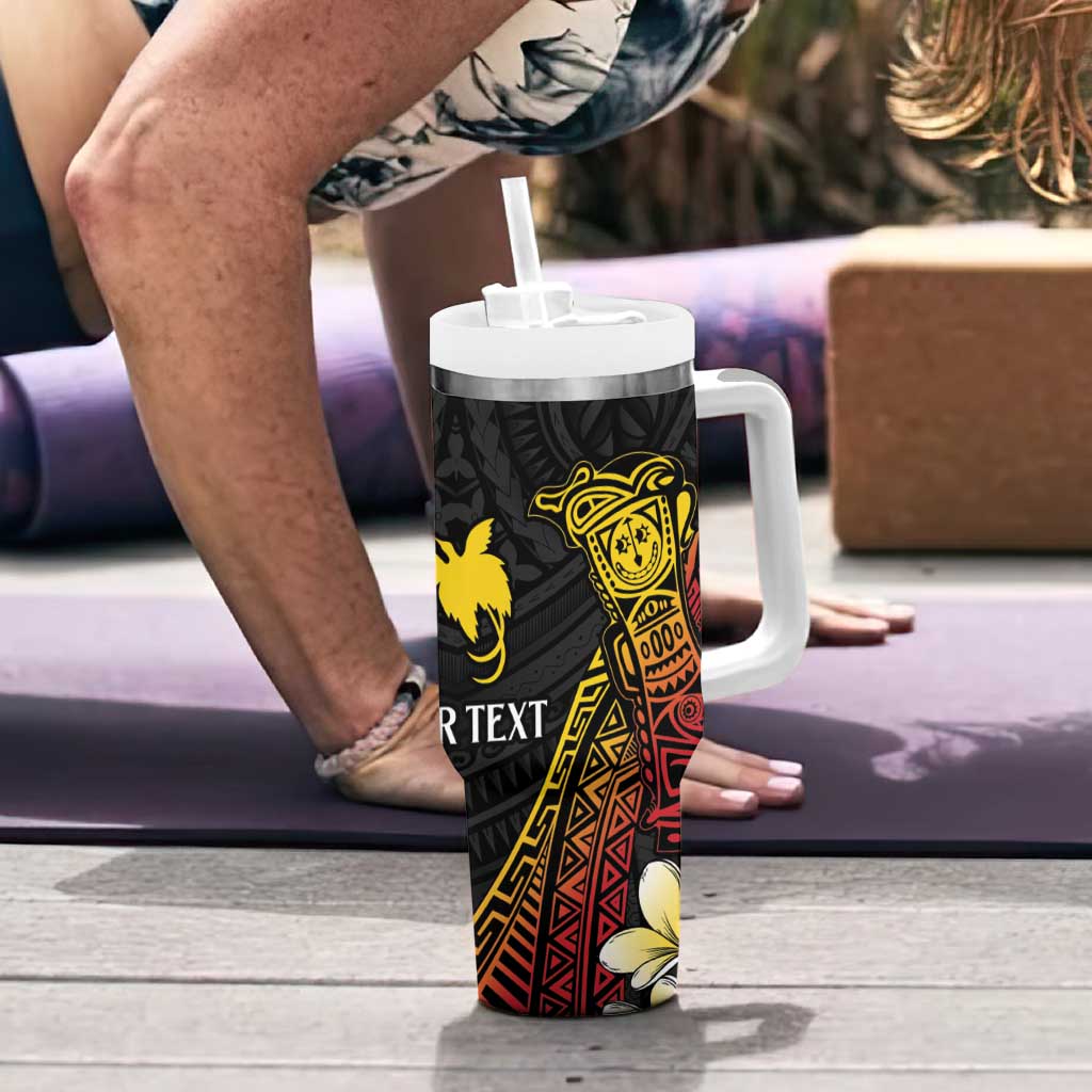 Personalized Papua New Guinea Tumbler With Handle Kundu Drum Carving Motifs LT7 - Polynesian Pride