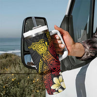 Personalized Papua New Guinea Tumbler With Handle Kundu Drum Carving Motifs LT7 - Polynesian Pride