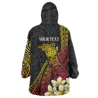 Personalized Papua New Guinea Wearable Blanket Hoodie Kundu Drum Carving Motifs