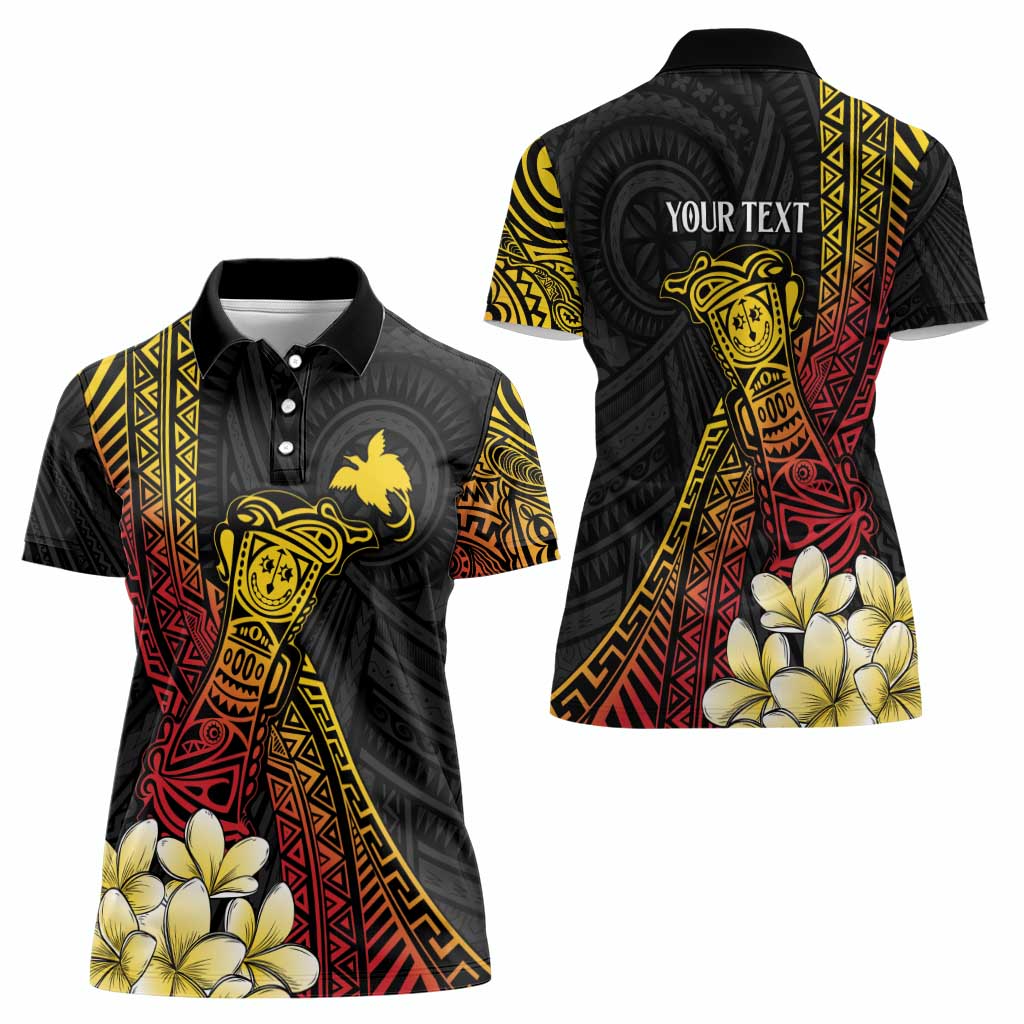 Personalized Papua New Guinea Women Polo Shirt Kundu Drum Carving Motifs