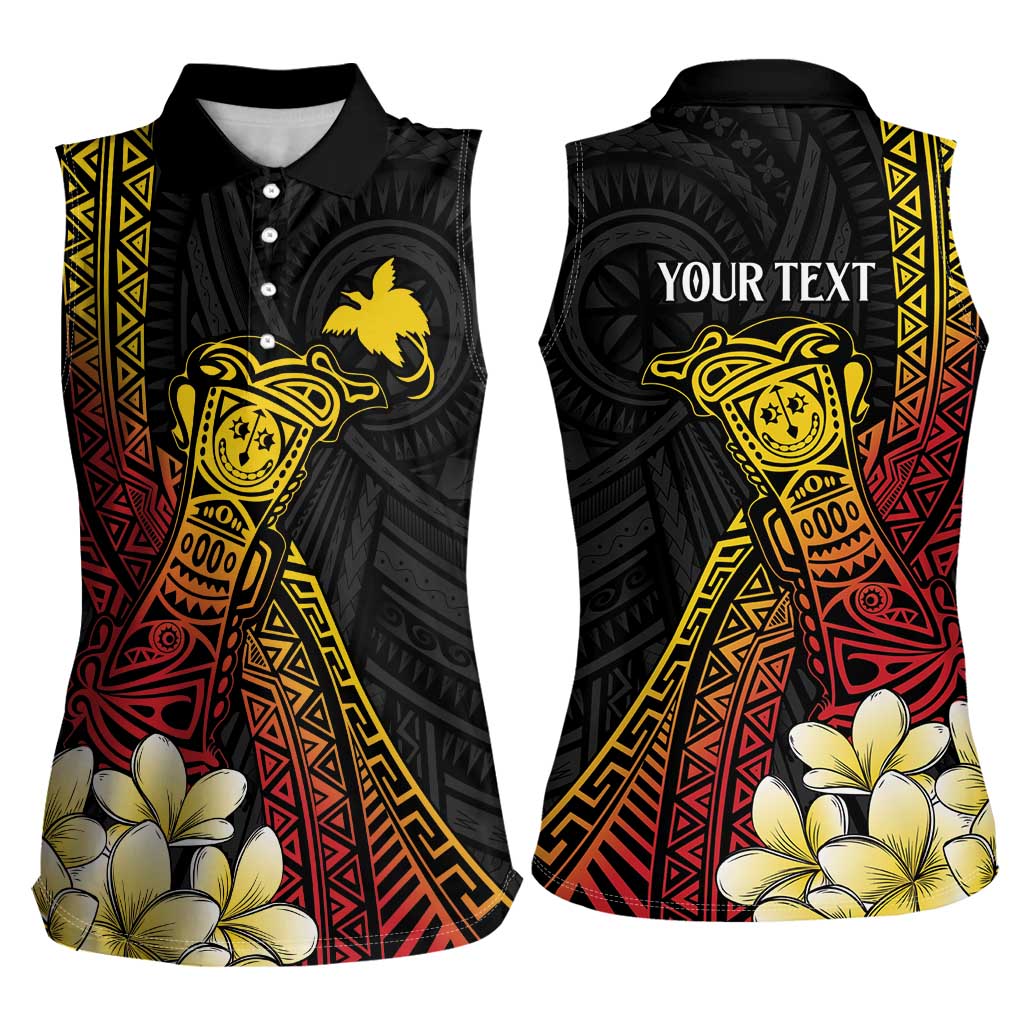 Personalized Papua New Guinea Women Sleeveless Polo Shirt Kundu Drum Carving Motifs