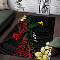 Personalized Papua New Guinea Area Rug Kundu Drum Motifs - Sepik Colors