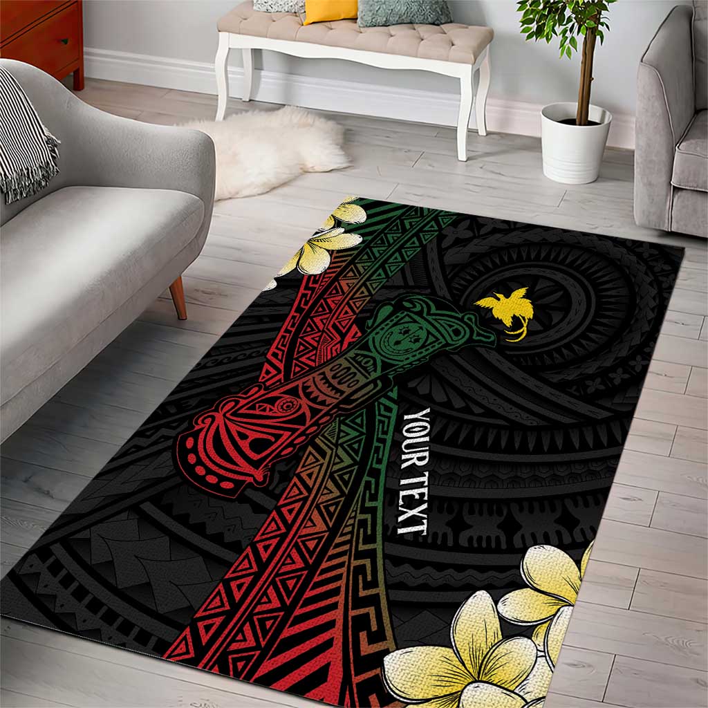 Personalized Papua New Guinea Area Rug Kundu Drum Motifs - Sepik Colors