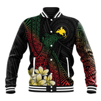 Personalized Papua New Guinea Baseball Jacket Kundu Drum Motifs - Sepik Colors