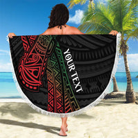 Personalized Papua New Guinea Beach Blanket Kundu Drum Motifs - Sepik Colors