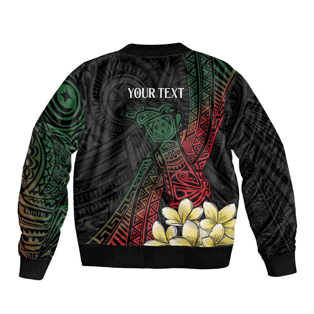 Personalized Papua New Guinea Bomber Jacket Kundu Drum Motifs - Sepik Colors