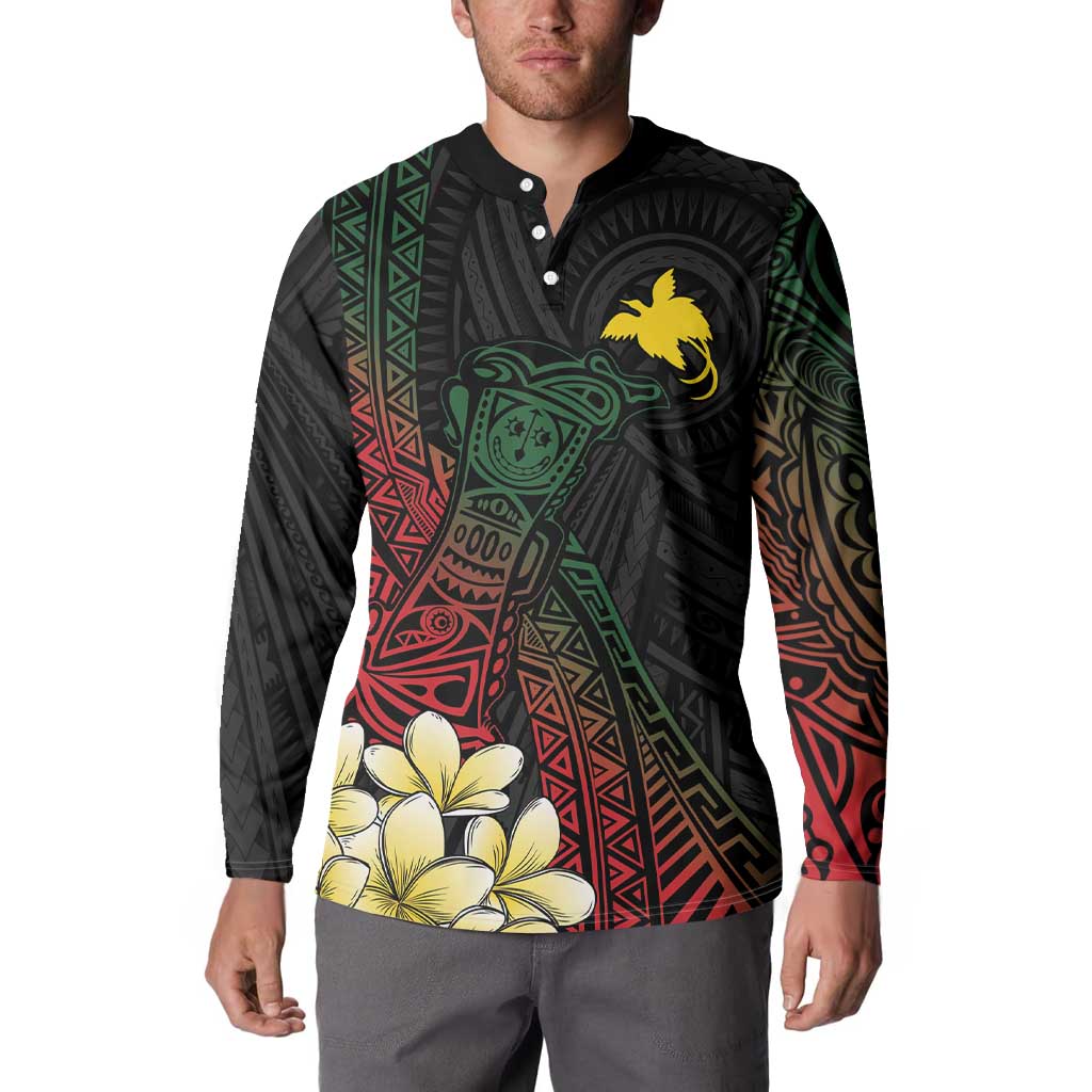 Personalized Papua New Guinea Button Sweatshirt Kundu Drum Motifs - Sepik Colors