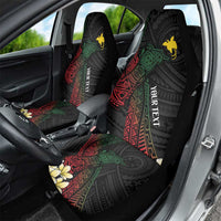 Personalized Papua New Guinea Car Seat Cover Kundu Drum Motifs - Sepik Colors