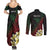 Personalized Papua New Guinea Couples Matching Summer Maxi Dress and Long Sleeve Button Shirt Kundu Drum Motifs - Sepik Colors