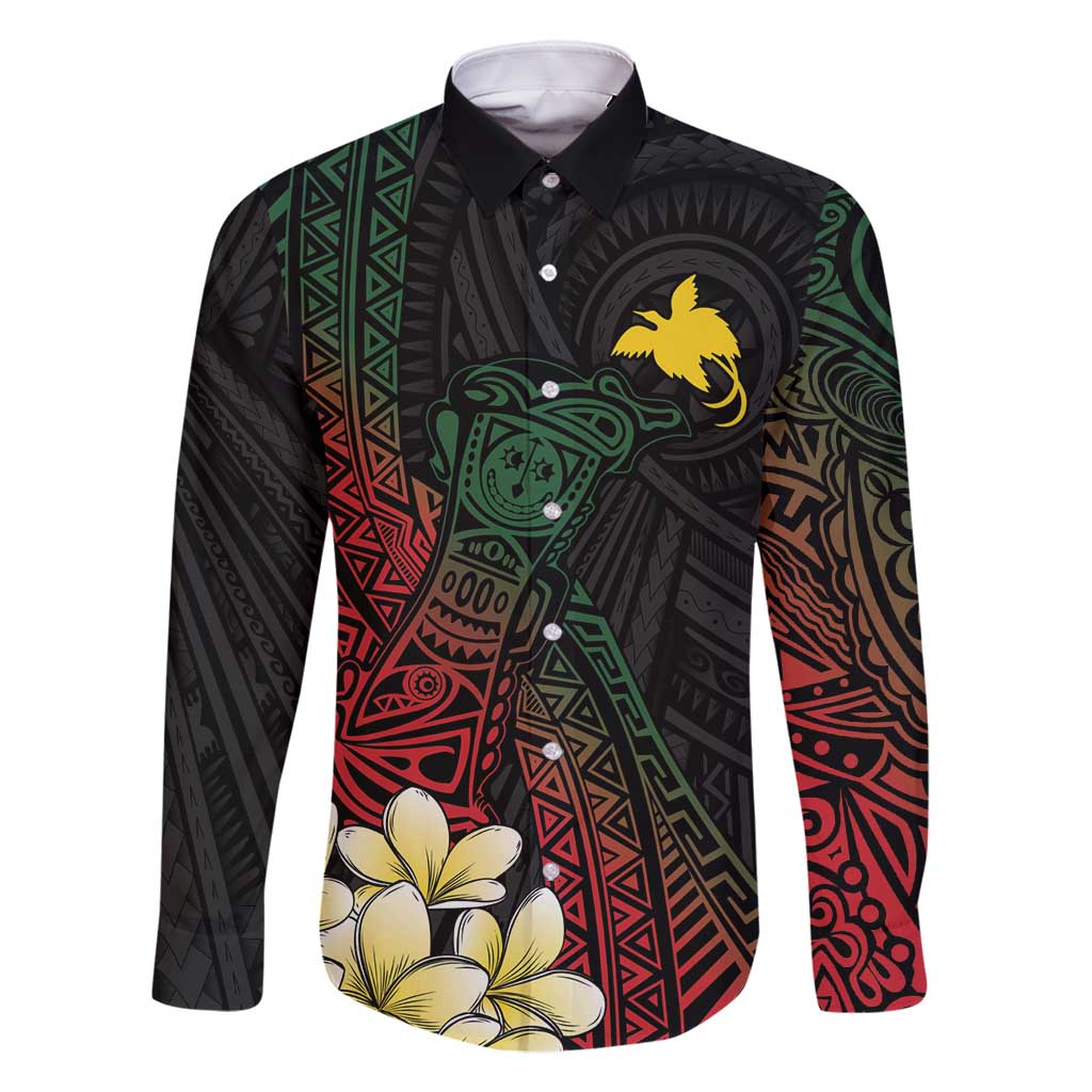 Personalized Papua New Guinea Family Matching Off Shoulder Maxi Dress and Hawaiian Shirt Kundu Drum Motifs - Sepik Colors