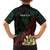Personalized Papua New Guinea Family Matching Off Shoulder Short Dress and Hawaiian Shirt Kundu Drum Motifs - Sepik Colors