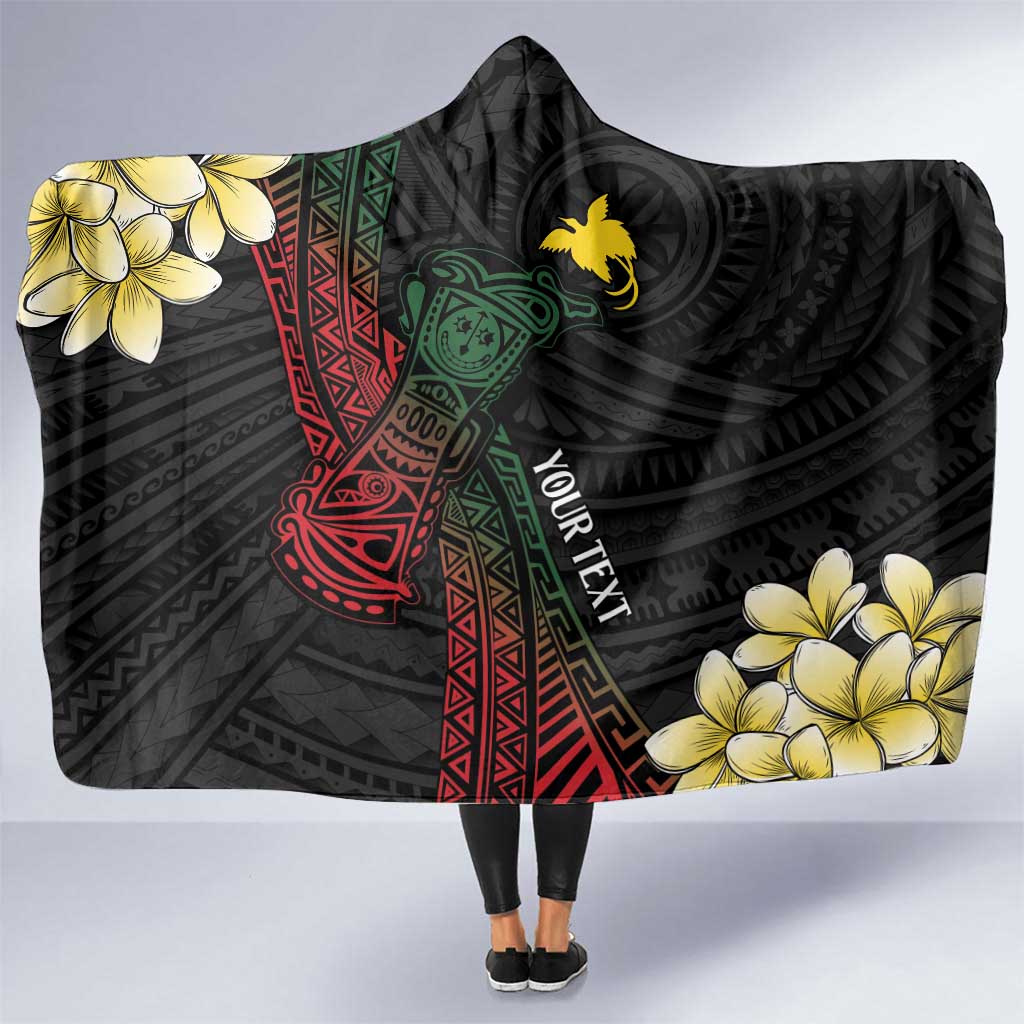 Personalized Papua New Guinea Hooded Blanket Kundu Drum Motifs - Sepik Colors