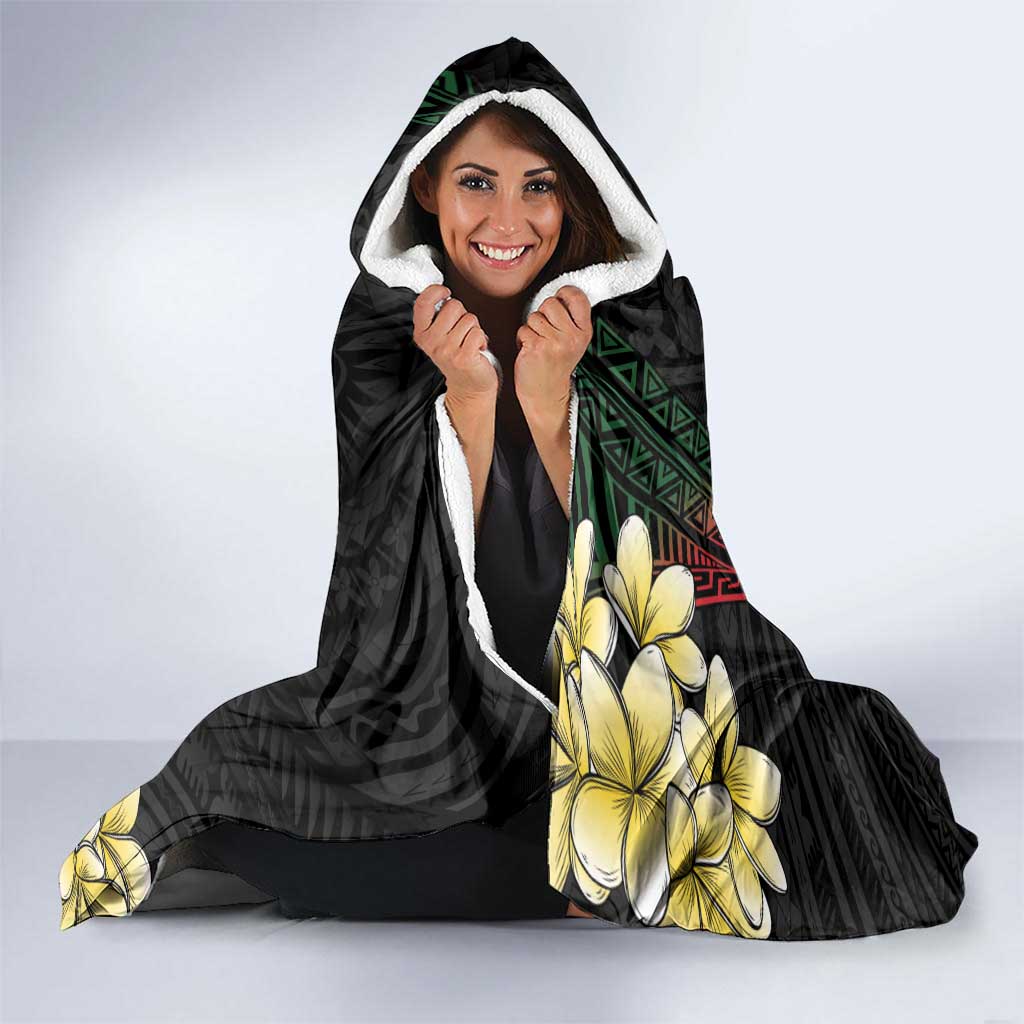 Personalized Papua New Guinea Hooded Blanket Kundu Drum Motifs - Sepik Colors