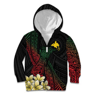 Personalized Papua New Guinea Kid Hoodie Kundu Drum Motifs - Sepik Colors