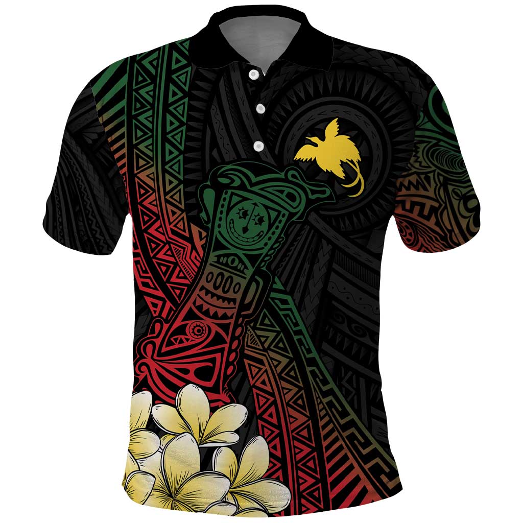 Personalized Papua New Guinea Polo Shirt Kundu Drum Motifs - Sepik Colors