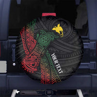 Personalized Papua New Guinea Spare Tire Cover Kundu Drum Motifs - Sepik Colors