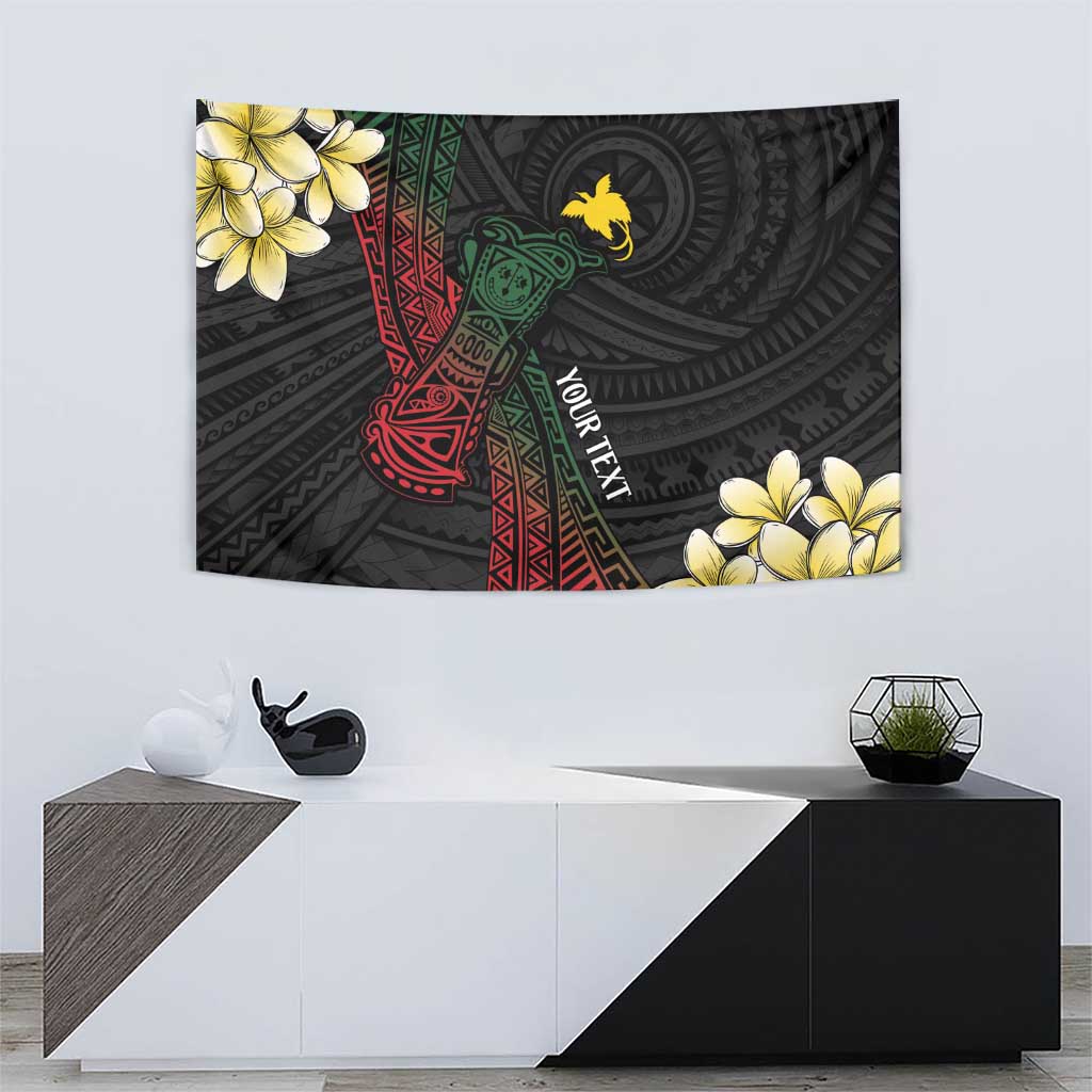 Personalized Papua New Guinea Tapestry Kundu Drum Motifs - Sepik Colors